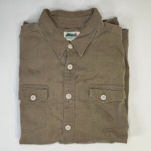 Edgevale Men's Utility Shirt Khaki Green Size Large